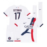 Paris Saint-Germain Vitinha #17 Auswärts Trikotsatz Kinder 2024-25 Kurzarm (+ Kurze Hosen)